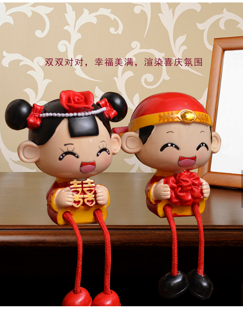 婚慶公仔結婚禮品樹脂娃娃新郎新娘公仔婚房擺件裝飾品禮物